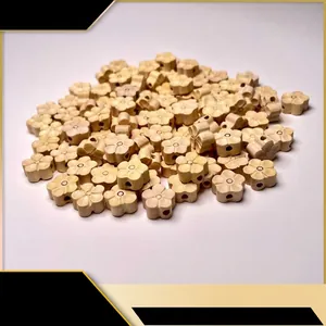Perles Fleur En Bois Buis Fleur De Prunier Sculptées À La Main Décoratives Pour Bricolage Fabrication De Bijoux