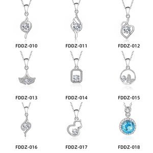 Nine designs of S925 sterling silver necklaces with D-color moissanite stones