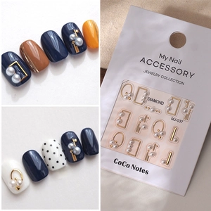 5D Embossed Nail Stickers With Faux Artificial Pearl And Alloy Frame Self Adhesive Relief Manicure Decals Wedding Fairy Style Women