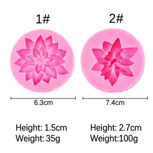 Pink silicone molds for Christmas holly leaf and berry cake decorations in two sizes