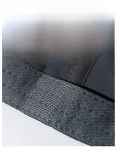 Detail of the widened sweatband and breathable mesh fabric inside the baseball cap