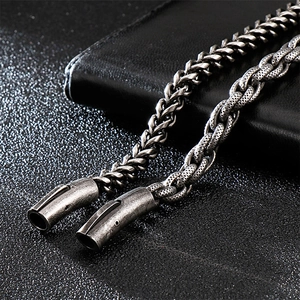 Vintage stainless steel dragon scale chain bracelet with antique silver finish for men