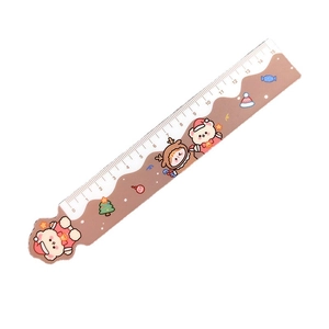 Cartoon Christmas 15cm ruler with magnetic reindeer and bear patterns for students
