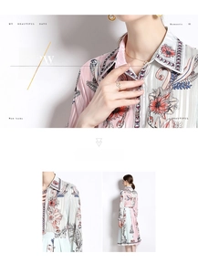 Detail of floral paisley print chiffon dress showing collar design and pleated texture