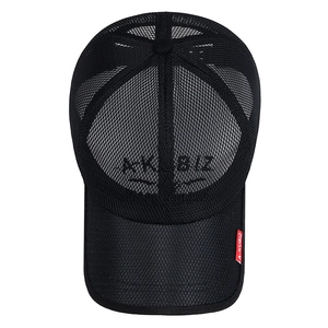 Breathable black mesh baseball cap with A-KUBIZ embroidery for summer sun protection