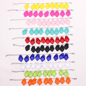 Bohemian Stainless Steel Flower Petal Bracelet For Women Colorful Resin Charm Link Bracelet Fashion Jewelry Accessory Gift