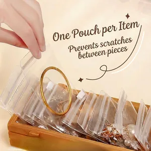 Transparent Jewelry Storage Bags Anti Oxidation Plastic Zip Lock Portable Dustproof Protective Pouches Earrings Necklaces