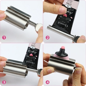 Manual stainless steel squeezer for nail extension gel with rotary design instruction
