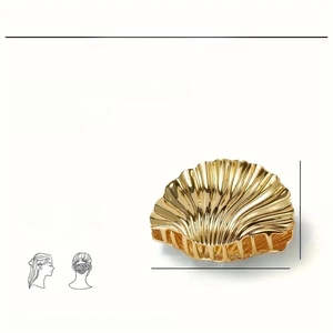 Luxury gold shell claw clip for beach hair styling made of durable alloy material