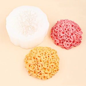 Marigold flower silicone mold for aromatherapy candles and fondant cake decorations