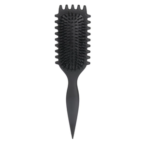 Eco-friendly buckwheat straw hair brush with nylon and boar bristles in black