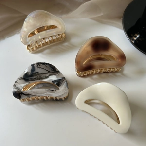 Elegant Acetate And Alloy Hair Claw Clips Semicircle Shark Clip Strong Grip Minimalist Hair Accessories For Women Girls