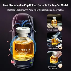 Désodorisant voiture SUNPRETTY 65ML à l'osmanthus en flacon verre avec bouchon argent