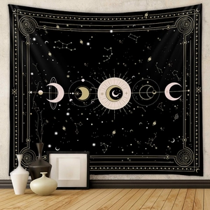 Celestial Tapestry Wall Hanging Polyester Moon Phases Constellation Astrology Tarot Bohemian Decor