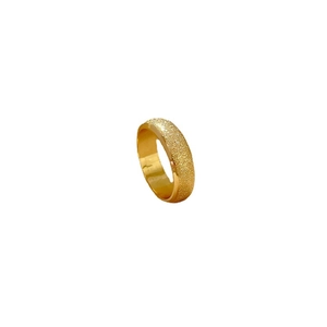 Minimalist gold titanium steel ring with a frosted matte finish for daily wear