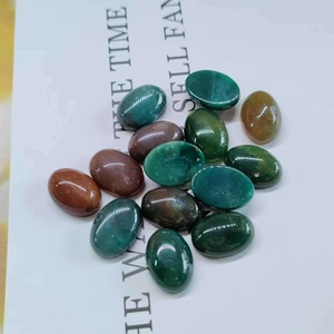 Oval natural green and brown gemstone cabochons for DIY jewelry inlay setting