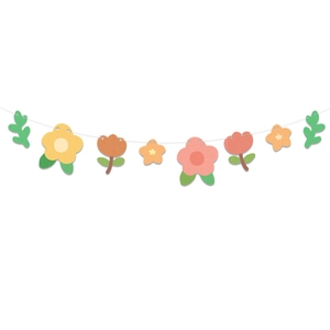 Ghirlanda colorata con fiori e foglie per compleanni di bambini e decorazioni
