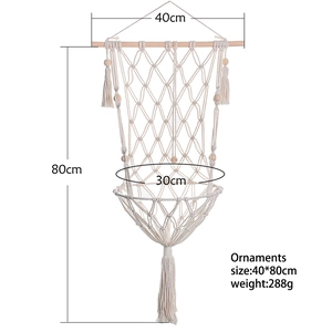 Detail of bohemian cotton rope cat hammock showing woven texture and 40x80cm dimensions