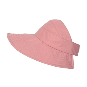 Light pink wide brim sun visor hat for women with UV protection and quick-dry fabric