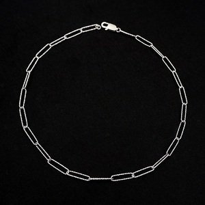 Minimalistische S925 Sterlingsilber Büroklammer-Halskette mit Karabinerverschluss