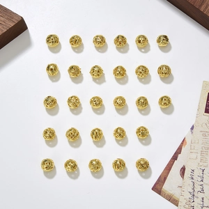 Vintage Hollow Alloy Beads Gold Plated Sphere Spacer Beads For DIY Jewelry Making Bracelet Necklace