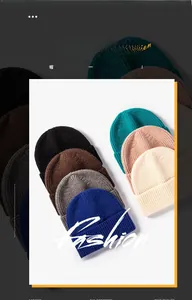 Various colors of ribbed knit beanies with cuffed design for winter fashion accessory