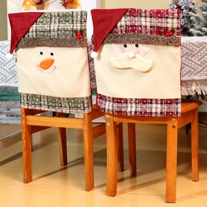 Weihnachts Stuhlhussen Vliesstoff Cartoon Weihnachtsmann Schneemann Esszimmer Party Hotel Festival Dekoration Haus Ornament