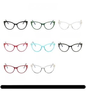 Grid layout showing eight available color options for the cat-eye TR90 glasses frame