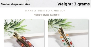 Detailed view of lightweight Christmas hair clips with Santa and sock glitter motifs