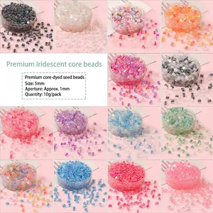 5mm iridescent glass cube beads in 14 colors for DIY jewelry making and necklaces