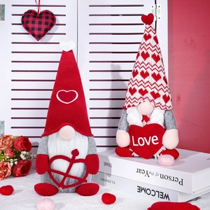 Valentine's Day Gnome Plush Faceless Doll Cupid Love Heart Scandinavian Rudolph Figurine Ornament Home Decor Valentine Gift