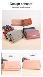 Detailed view of large capacity PU leather wallet with lychee texture and metal trim