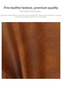 Detailed close-up of brown litchi-textured leather on a vintage tote bag