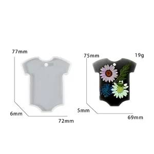 Detailed size parameters of T-shirt shaped silicone mold for DIY resin plaster crafts