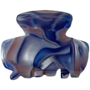 Blue-gray gradient marble claw clip for hair styling in a sleek minimalist design