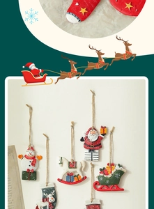 Detail of colorful resin Christmas ornaments including snowman and reindeer figurines