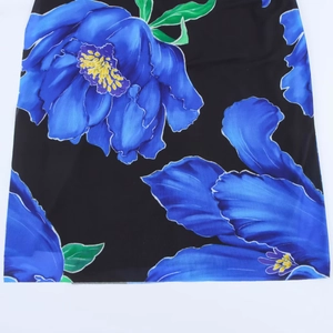 Floral print dress for women featuring a dark blue and green botanical pattern design
