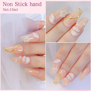 Detail von 15ml nicht klebendem Solid-Nagelverlängerungsgel mit Blumen und Goldlinien