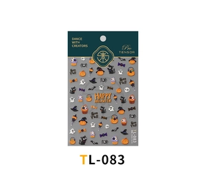 Detailed Halloween 3D relief nail stickers featuring pumpkins, skulls and ghost patterns