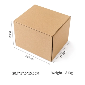 Corrugated cardboard shipping box for rocket toy with dimensions 20.7x17.5x15.5cm and weight 813g