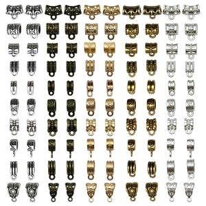 Accessoires de Bijouterie en Alliage Mixte Connecteurs de Pendentifs Rétro Perles Intercalaires pour Fabrication de Bracelets Colliers DIY Couleurs Or Argent Antique