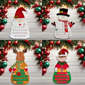 Christmas Advent Calendar Felt Wall Hanging Countdown Decor For Home Kids Santa Snowman Reindeer Elf Ornament