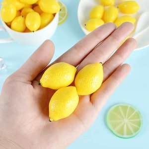 Miniature realistic yellow lemon model for kitchen decor and dollhouse play