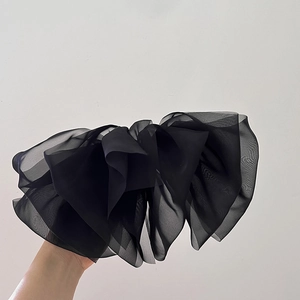 Oversized Chiffon Bow Hair Clip French Fairy Multi-layer Tulle Spring Clip Elegant Solid Color Hair Accessories For Women