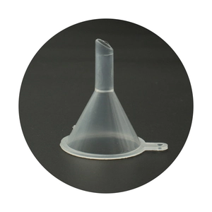 Transparent PP plastic mini funnel with side handle for liquid and perfume dispensing