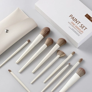 Professional Nanofiber Makeup Brushes Resin Handle Foundation Powder Eyeshadow Blending Highlighter Collection With PU Bag