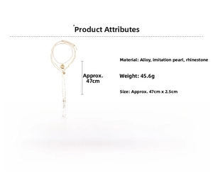 Detailed size specifications for triple layer necklace with shell and cross pendants