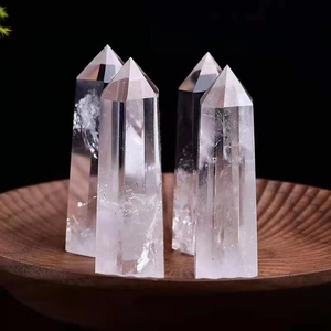 Clear Quartz Crystal Point Natural White Crystal Wand Hexagonal Prism Healing Stone For Home Decor Office Ornament