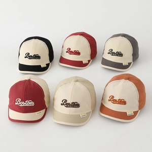 Retro Boston embroidered baseball caps for toddlers in six assorted two-tone colorways