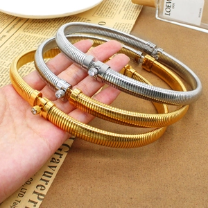 Bracelets chaîne serpent chic hip-hop en or et argent avec fermoirs sertis de cristaux